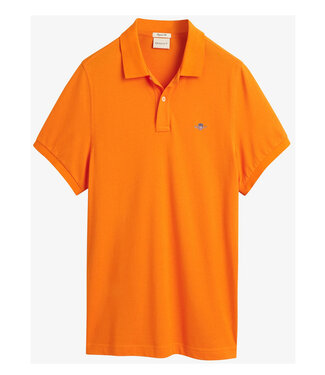 Gant oranje heren polo korte mouw  regular fit