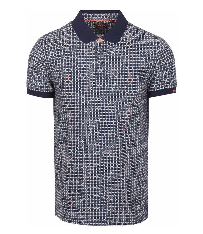 New Zealand Auckland 24CN103 1646 Victor Ocean Navy Polo donkerblauw brique grafische print