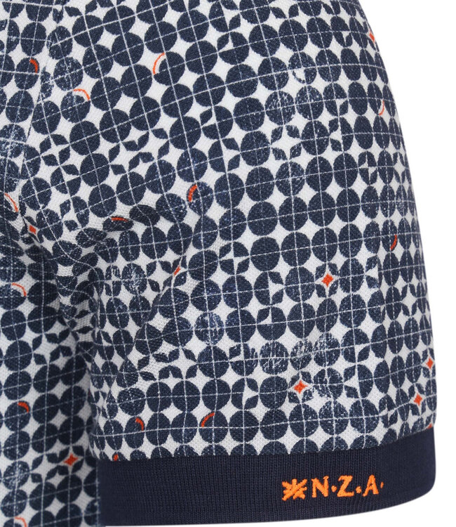 New Zealand Auckland 24CN103 1646 Victor Ocean Navy Polo donkerblauw brique grafische print