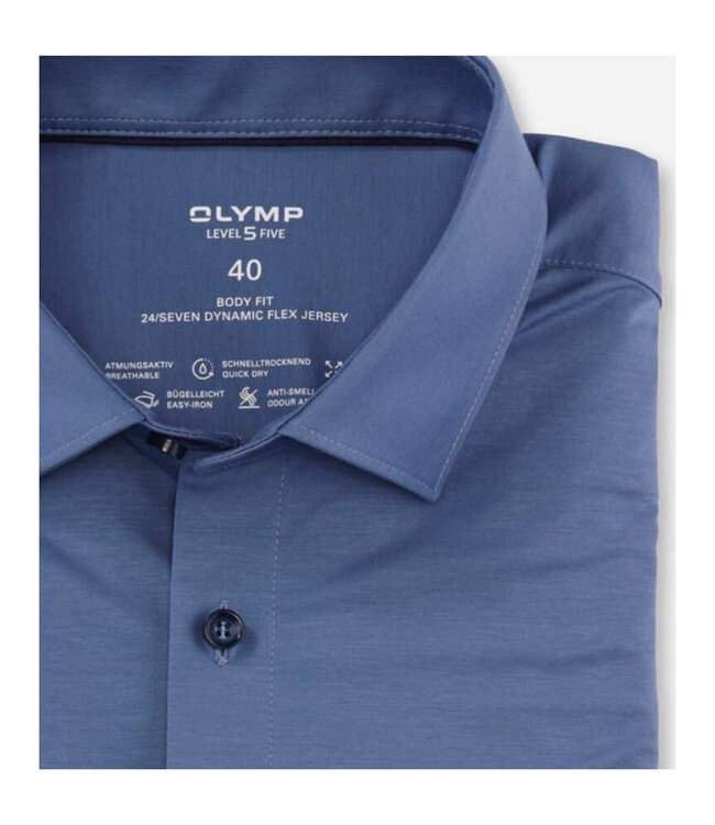 Olymp 2008 64 17 body fit heren overhemd kobaltblauw jersey