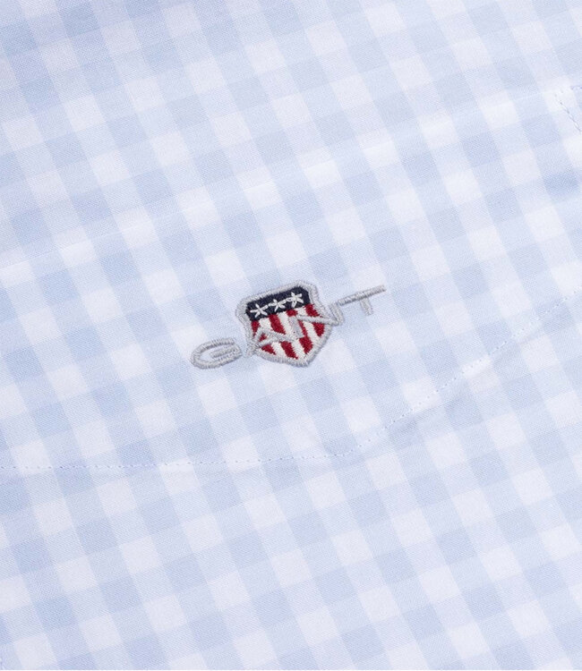 Gant 3000120-455 heren overhemd lichtblauw-wit ruitje button down