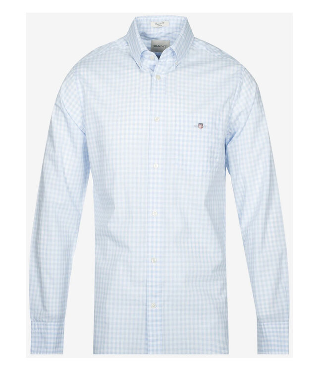 Gant 3000120-455 heren overhemd lichtblauw-wit ruitje button down