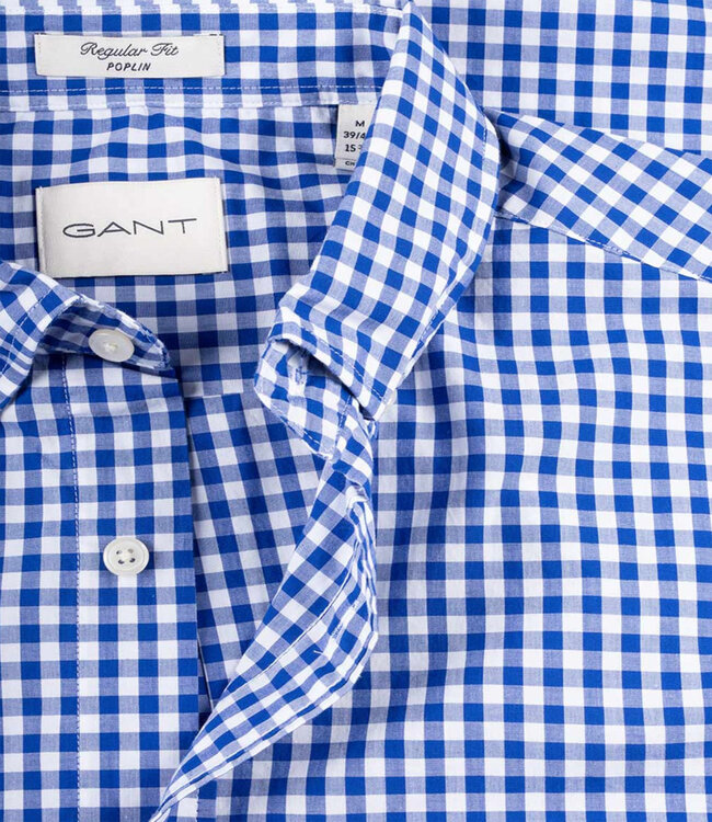 Gant 3000120-436 heren overhemd blauw-wit ruitje button down