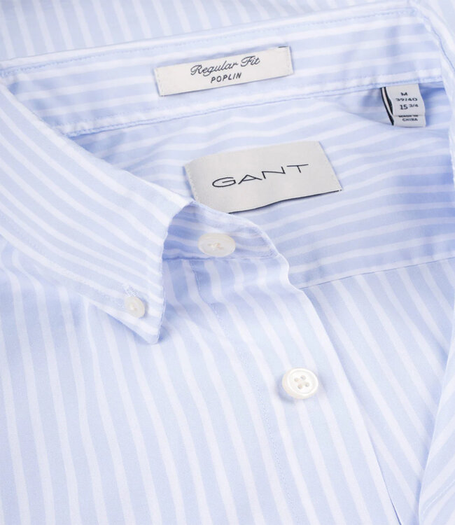 Gant 3000130-455 heren overhemd lichtblauw-wit streepje