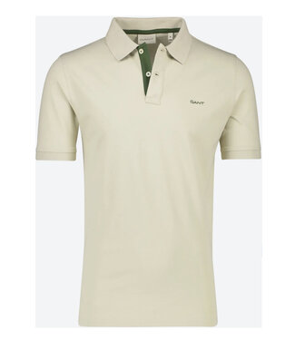 Gant beige katoen stretch heren polo korte mouw