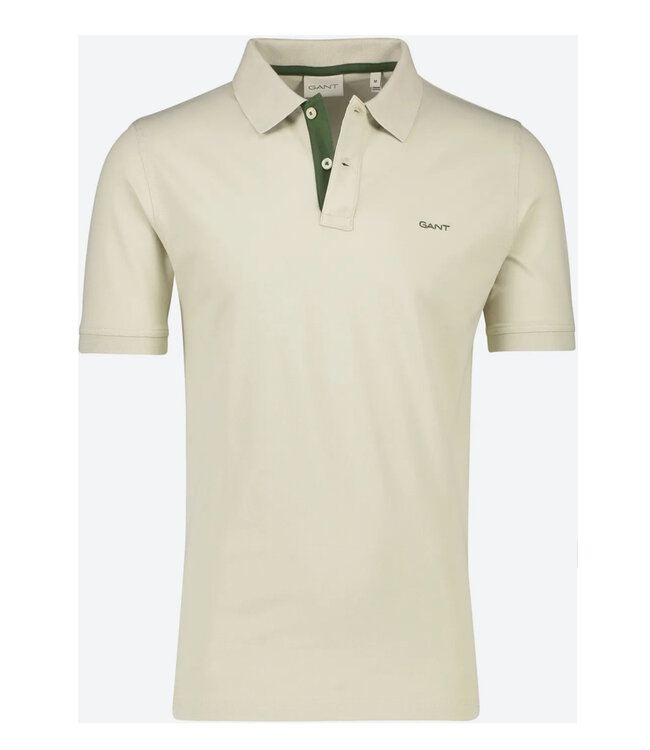 Gant 2062026-239 beige katoen stretch heren polo korte mouw