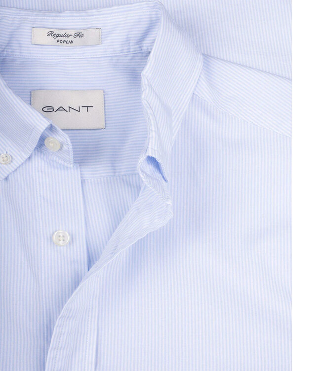 Gant 3000140 455 heren overhemd lichtblauw-wit streepje