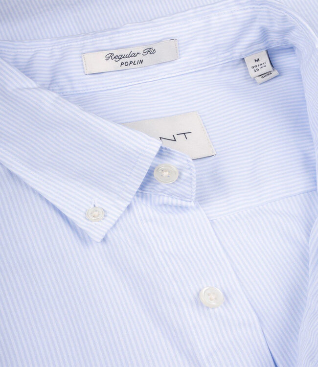 Gant 3000140 455 heren overhemd lichtblauw-wit streepje