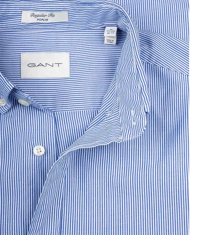 Gant 3000140 436 heren overhemd blauw-wit streepje
