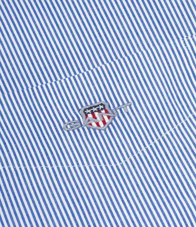 Gant 3000140 436 heren overhemd donkerblauw-wit streepje