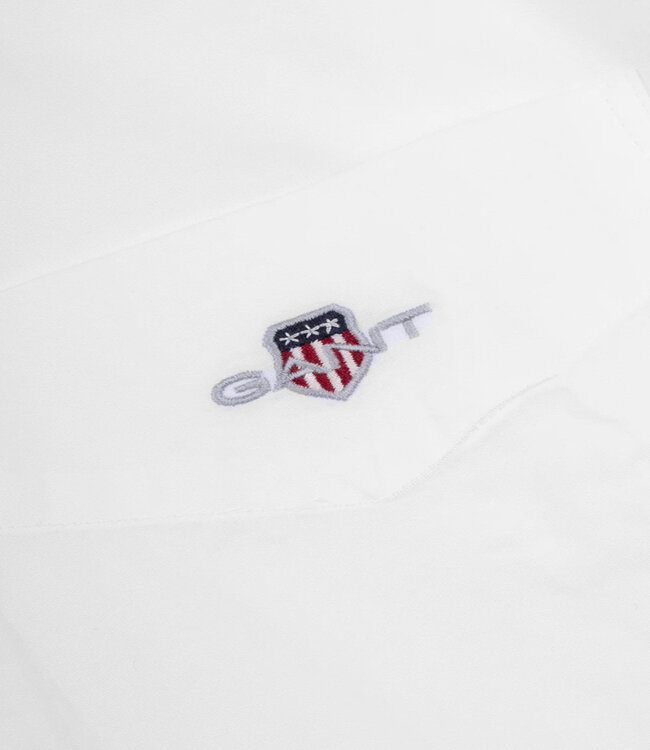 Gant 3000100-110 heren overhemd wit poplin 1knoops button down