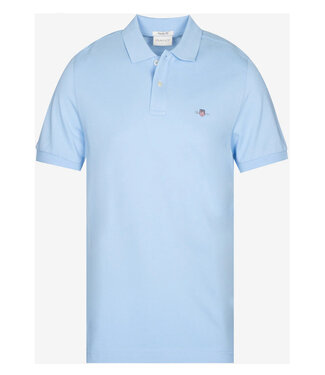 Gant lichtblauw heren polo korte mouw regular fit