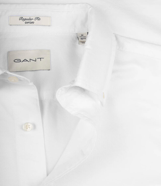 Gant 3000200-110 heren overhemd wit oxford uni