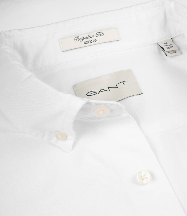 Gant 3000200-110 heren overhemd wit oxford uni