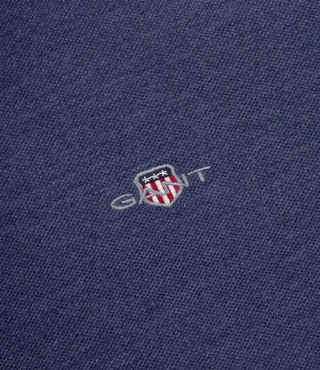 Gant 2210-902 dark jeans blue melange heren polo korte mouw regular fit