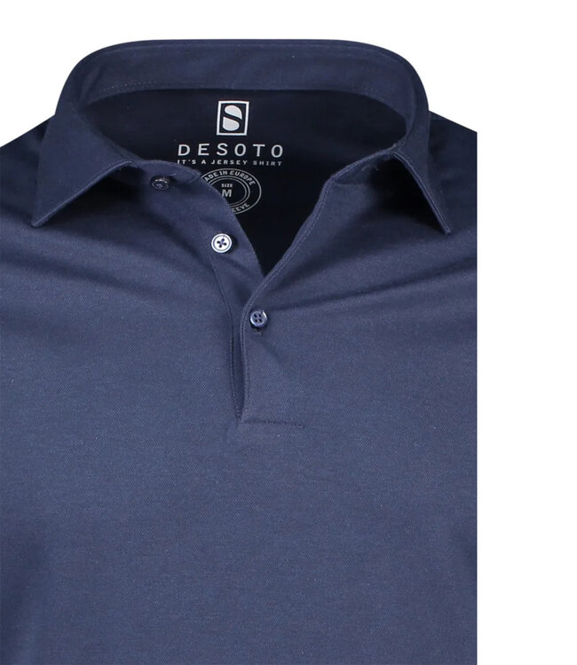 Desoto 97038-3 512 jersey korte mouw polo donkerblauw kent