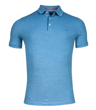 Baileys polo blauw bright cobalt katoen stretch