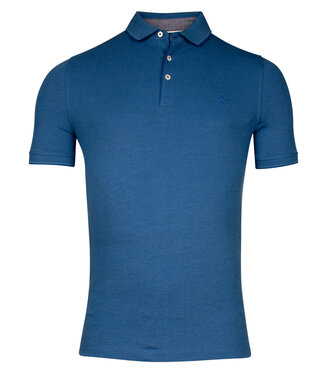 polo kobaltblauw cobalt katoen stretch