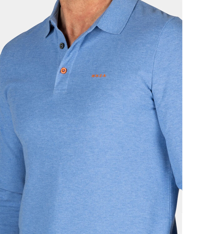 New Zealand Auckland 24GN200 Isaac blauw polo lange mouw NZA polo long sleeve