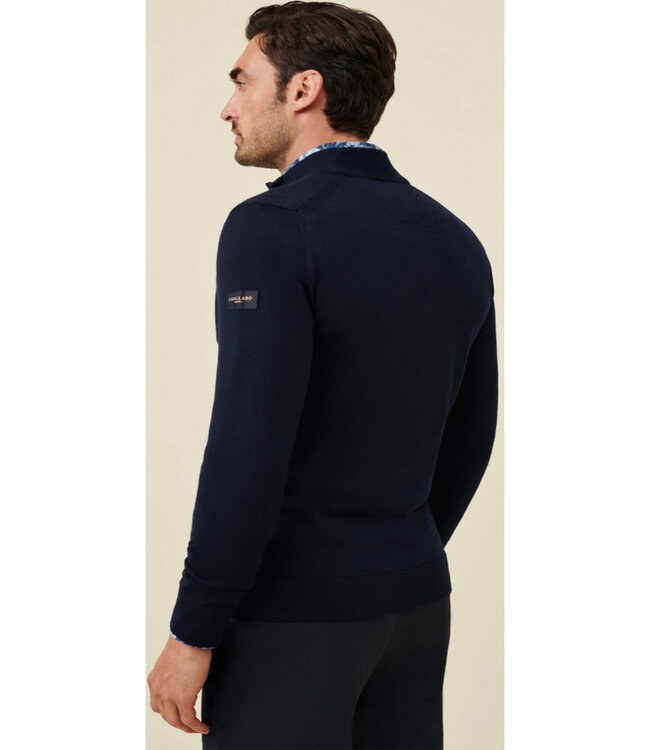 Cavallaro Limited Edition heren donkerblauw zipper trui  met ritsje