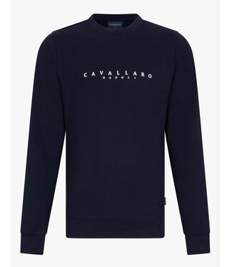 Cavallaro Limited Edition Cavezzio heren sweater ronde hals donkerblauw
