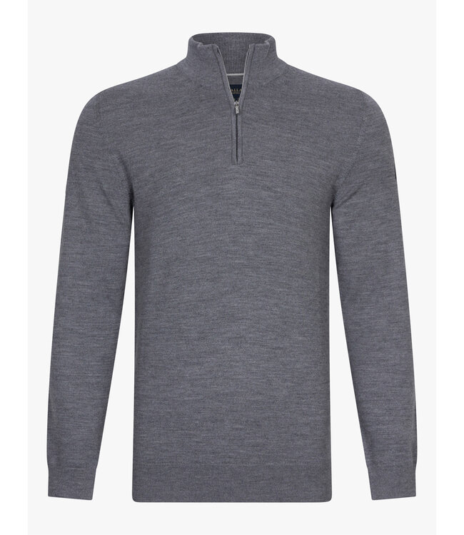 Cavallaro Limited Edition heren dark grey melange zipper trui met ritsje