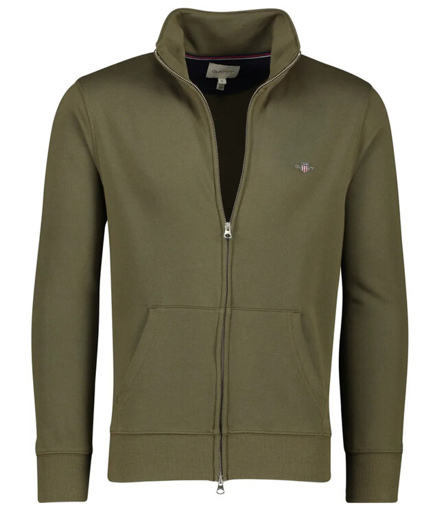 Gant 2008006 442 heren blauw sweat vest met rits en zakken