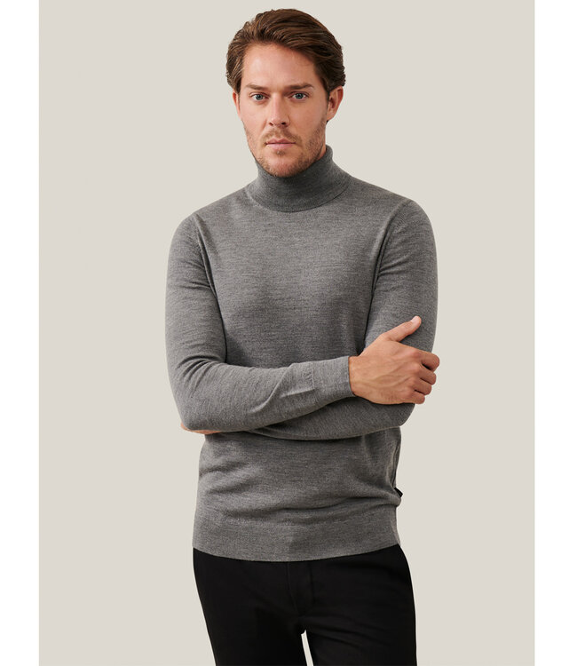 Cavallaro 118245002 heren coltrui  dark grey melange merino wol