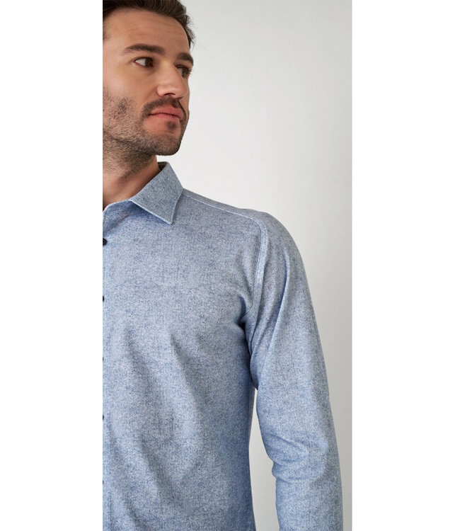 Desoto 78228 531 overhemd flanel jeans look print met donkerblauwe knopen