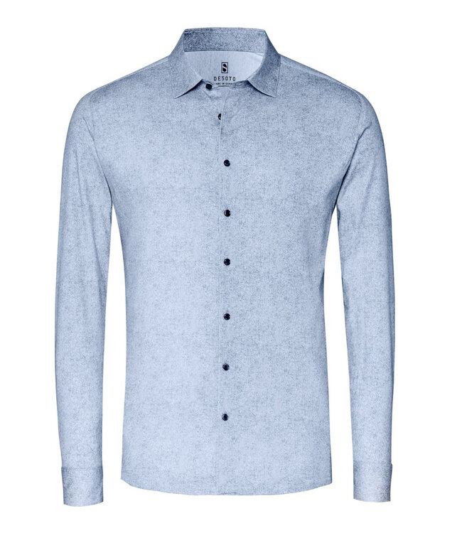 Desoto 78228 531 overhemd flanel jeans look print met donkerblauwe knopen