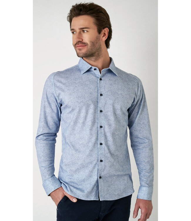 Desoto 78228 531 overhemd flanel jeans look print met donkerblauwe knopen