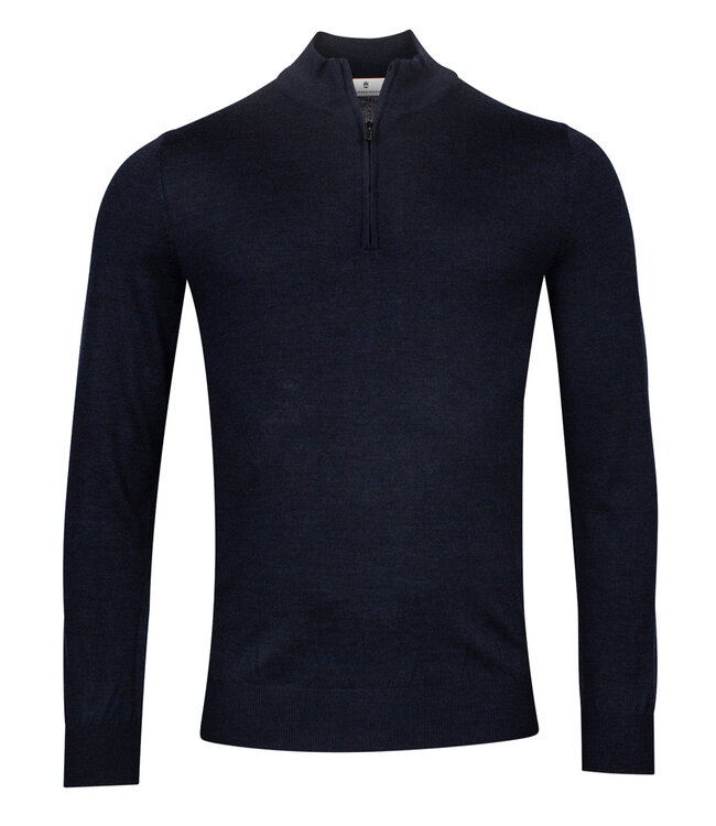 Thomas Maine 3284TM100-60 heren donkerblauw zipper trui ritsje merino wol navy
