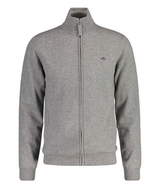 Gant heren grijs melange vest lamswol