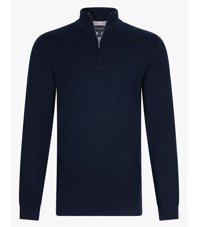Cavallaro Limited Edition heren donkerblauw zipper trui  met ritsje
