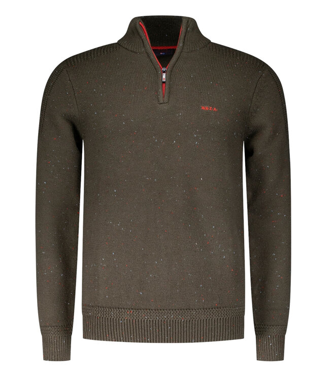 New Zealand Auckland Lincoln 24HN409 1734 heren zipper gravel green donker olijfgroen met ritsje