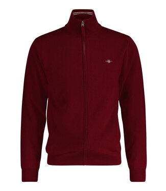Gant heren bordeaux rood vest met rits lamswol