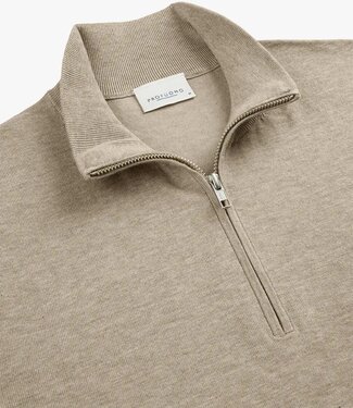 Profuomo PPVJ10013F beige zipper pullover met halve rits