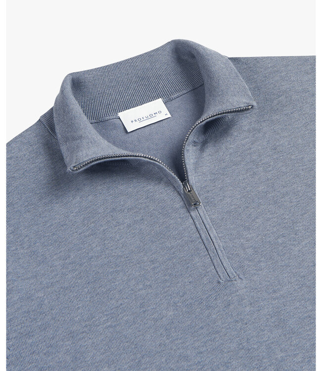 Profuomo PPWJ10007D blauw pullover zipper met ritsje