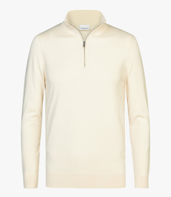 Profuomo PP2J00010D off white pullover zipper met ritsje