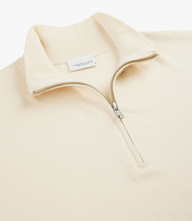 Profuomo PP2J00010D off white pullover zipper met ritsje