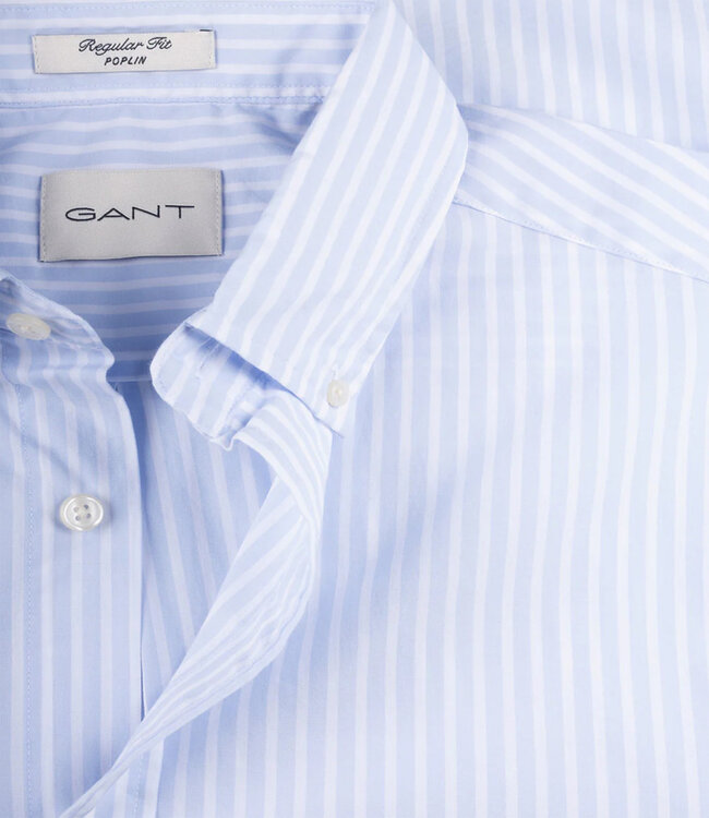 Gant 3000130-455 heren overhemd lichtblauw-wit streepje