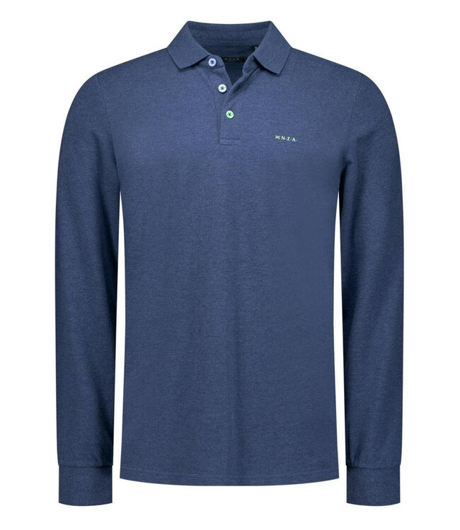 New Zealand Auckland 25BN221 1653 Marshall blauw dusk navy polo lange mouw