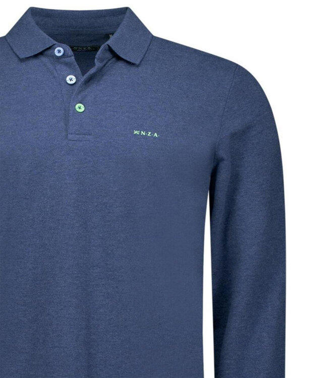 New Zealand Auckland 25BN221 1653 Marshall blauw dusk navy polo lange mouw