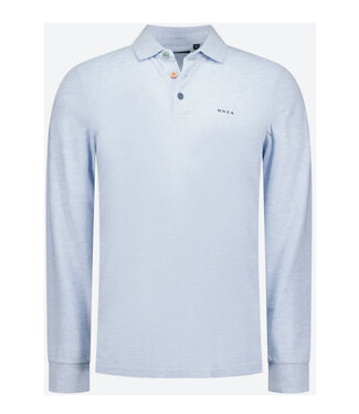 New Zealand Auckland Marshall lichtblauw pastel blue polo lange mouw