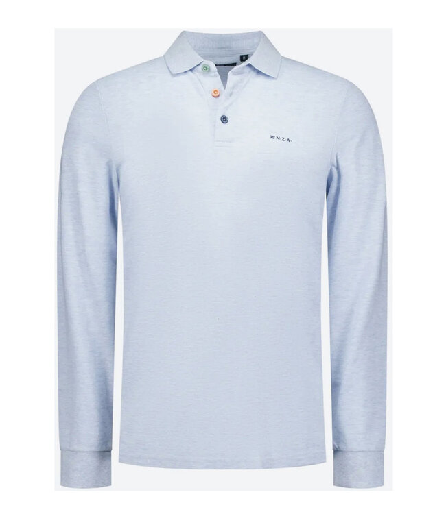 New Zealand Auckland 25BN221 1675 Marshall lichtblauw pastel blue polo lange mouw