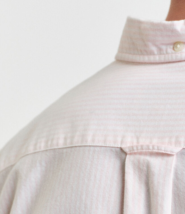 Gant 3000230-662 heren overhemd lange mouw lichtroze-wit oxford streepje regular fit