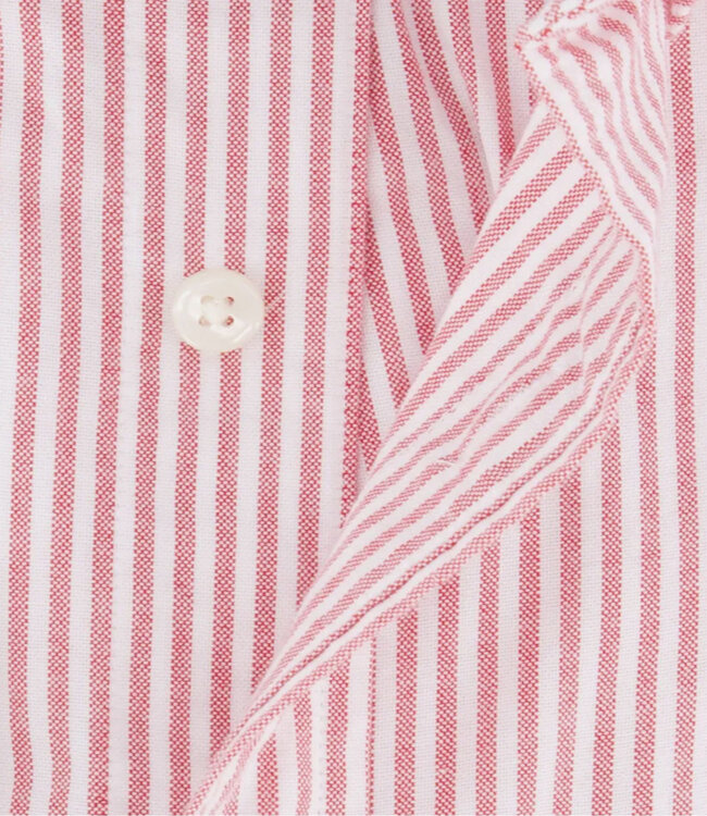 Gant 3000230-630 heren overhemd lange mouw rood-wit oxford streepje regular fit