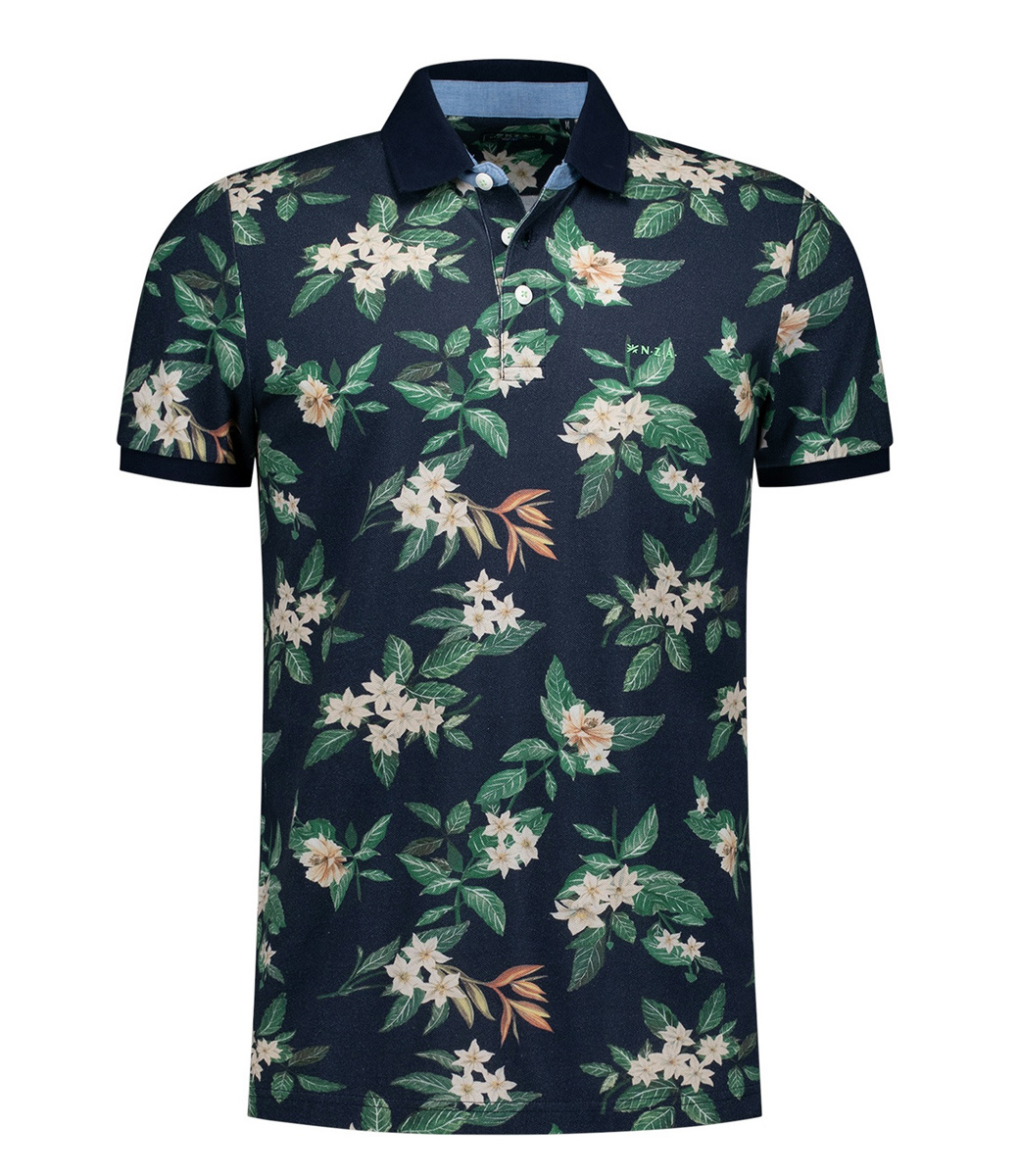 Ismael 25BN114 1653 DUSK NAVY Short Sleeve NZA donkerblauw print