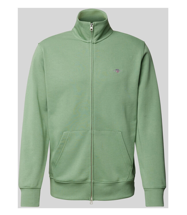 Gant 2008006 362 Limited Edition heren groen sweat vest met rits en zakken