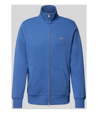 Gant heren kobaltblauw sweat vest met rits